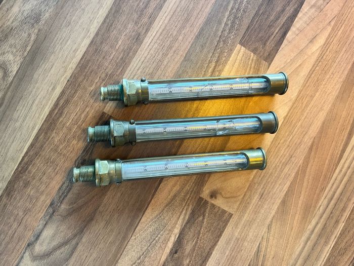 Antique Steam Engine Thermometer Gauges