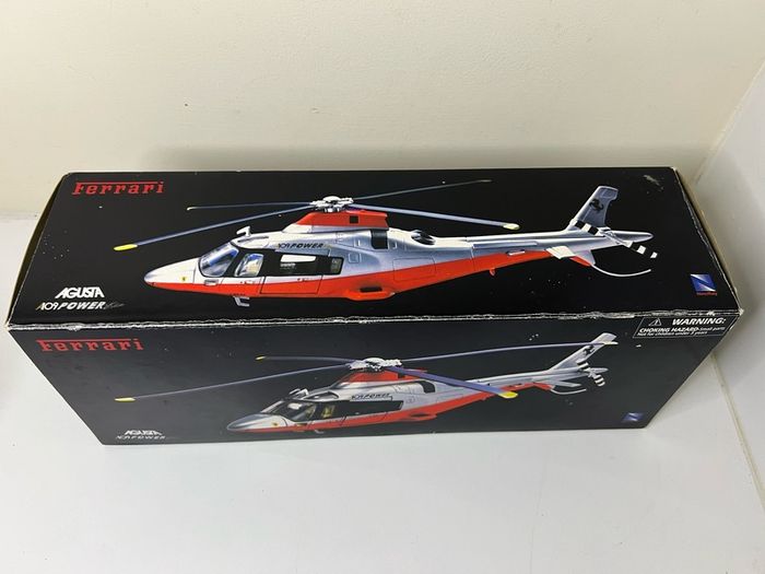 Ferrari Agusta A 109 Power Elite Model Red and Grey Helicopter Diecast 1:43 Scale - New In Box