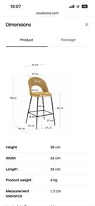 Kave Home Upholstered Bar Stools  Set of 2
