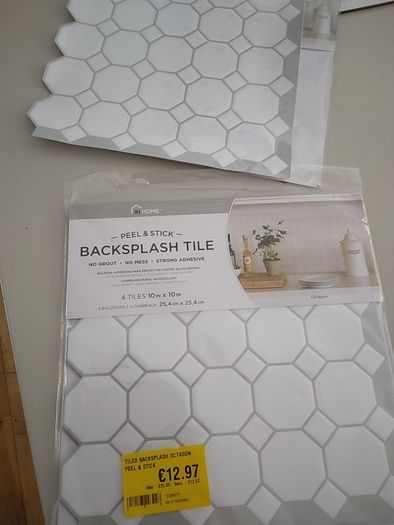 Tiles. Peel and stick.