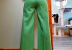 1960s Vintage Fusalp bright green wide leg tailored trousers