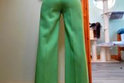 1960s Vintage Fusalp bright green wide leg tailored trousers