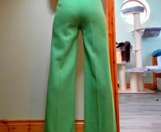 1960s Vintage Fusalp bright green wide leg tailored trousers