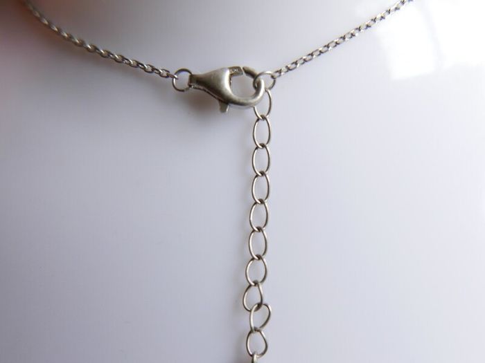 Vintage 925 Sterling Silver Pendant Pearl Necklaces length 18" - 3g