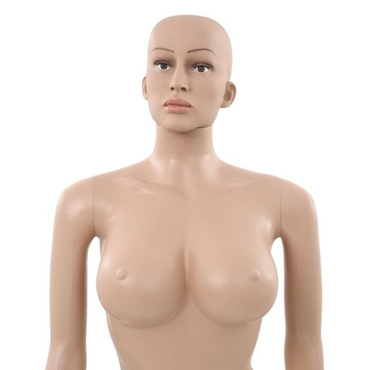 Female Mannequin with Glass Base Beige 180 cm