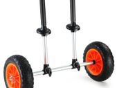 Heavy Duty Kayak Cart, 280lbs Load Capacity, Detachable Canoe Trolley Cart with 10'' Solid Tires, Adjustable Width & Top Foam Protection, for Kayaks with Drain Holes of 2.54mm and Above