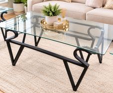 Glass Centre Table with 2 Matching Side Tables 3 Piece Set