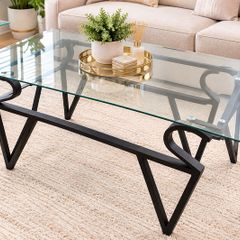Glass Centre Table with 2 Matching Side Tables 3 Piece Set