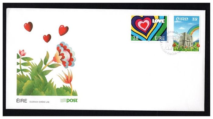 1992 Ireland Love Commemorative Stamps An Post First Day Cover (FDC)