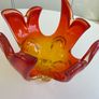 CHALET Lorraine 8 Splash 1960's Glass Canadian Bowl, Clear, Amber & Orange. Image 2