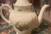 Large vintage Christmas teapot