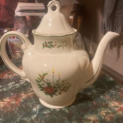 Large vintage Christmas teapot