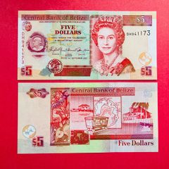 Belize   5. Dollars  2007   Pick  67c. ( Uncirculated )