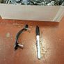1 Black Cupboard Handle 75mm Hole Centre With Screws Image 3