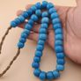 Antique Turqouise Blue African Style Glass Beads Strand 16 inches Image 3