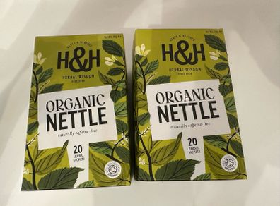 set of two herbal organic nettle 40 sachets
