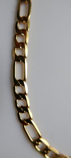 Men's 24K Yellow Gold Plated Figaro Necklace Link Chain 20" 16,56 grams