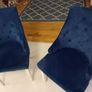 2 Blue Velvet Chairs Image 3