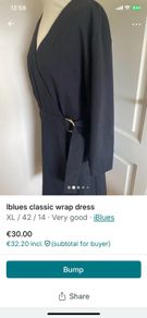 Iblues black classic wrap dress size 14