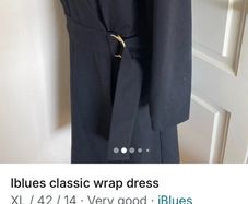 Iblues black classic wrap dress size 14