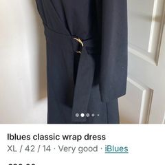 Iblues black classic wrap dress size 14