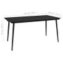 Garden Dining Table Black 150x80x74 cm Steel and Glass Image 4