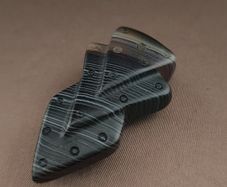 Vintage Natural Pattern Eyes Agate Arrow Shape Pendant Amulet