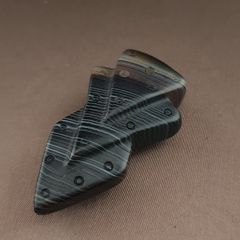 Vintage Natural Pattern Eyes Agate Arrow Shape Pendant Amulet