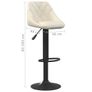 Bar Stool | Set of 2 | Cream | Velvet and steel | Adjustable | Modern Image 3