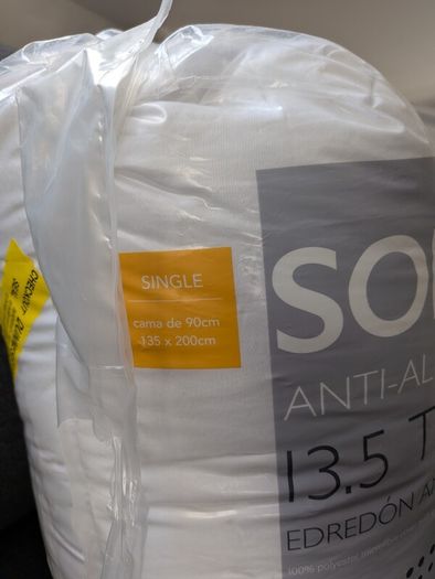 Single 13.5 Tog Anti-Allergy Duvet