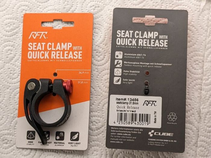 RFR (CUBE) seatpost clamp, alloy, 31.8mm, QR