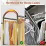 Heavy Duty Rolling Clothes Rail for Hanging Clothes, Double Hanging Rail with Lockable Castors, 326 KG Load Capacity, Metal Clothing Rail for Bedroom, Laundry, Retail, Black Image 3