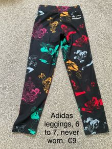 Girls adidas leggings, 6 to 7