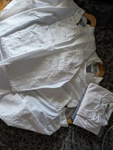 4x sets of Chef Uniform. Large Sized Pants and Jackets. (Read description)