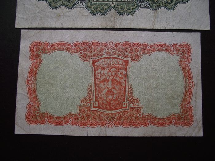 1968 Two Lady Lavery Notes: 10 Shillings & One Pound