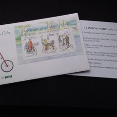 Ireland Stamps : Transport In Ireland Series " Cycles " Mini Sheet , First Day Cover - 1991