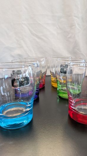 Newgrange Living Rainbow Coloured Base Tumblers Set of 6 Boxed