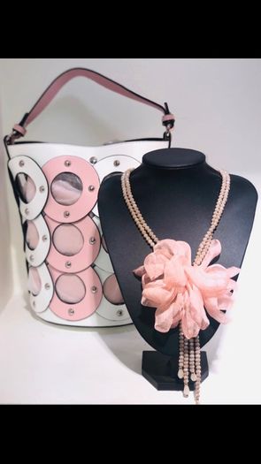 Brand New Pink Bag & Neckpiece
