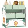 Kids Toy Storage Units, 3-Tier Toy Organiser Shelf with 6 Removable Boxes for Kids, Bedroom, Playroom, Green Image 8