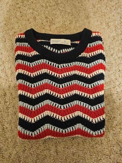 Retro style sleeveless knit top, 100% cotton size L(UK12)