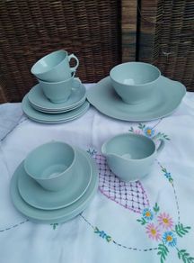 woods ware Iris, Woodsware, utility ware, vintage tea set