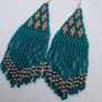 Turquoise earrings handwoven, silver earhooks Image 7