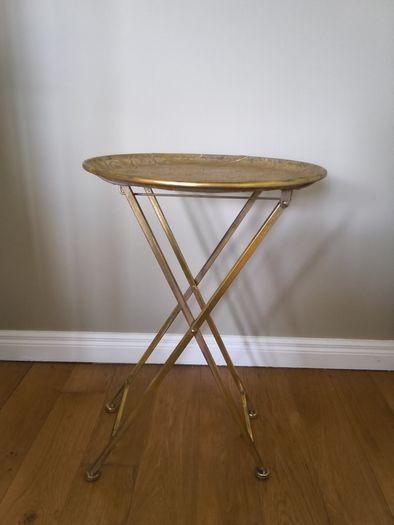 Moroccan Style Gold Filigree  Folding Side Table