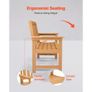 Outdoor Bench Patio Bench 128cm Weatherproof Plastic Natural Wood Color Image 6
