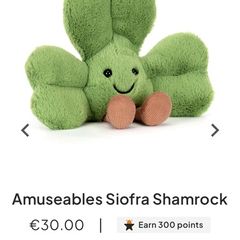 New JELLYCAT Amuseable Siofra Shamrock