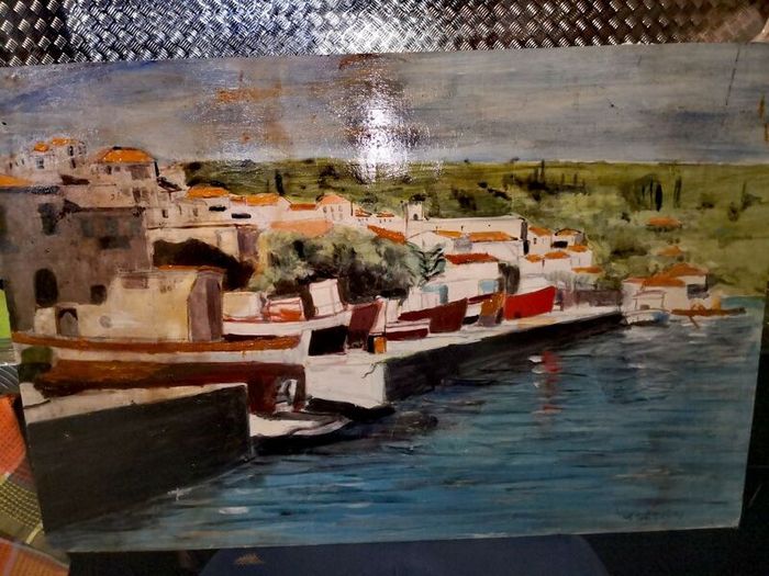 Large oil painting on board