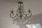 Inlight Intelli Chandelier Glass &amp; steel Transparent Chrome effect 5 Lamp Bathroom LED Ceiling light