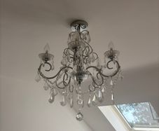 Inlight Intelli Chandelier Glass & steel Transparent Chrome effect 5 Lamp Bathroom LED Ceiling light