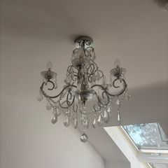 Inlight Intelli Chandelier Glass & steel Transparent Chrome effect 5 Lamp Bathroom LED Ceiling light