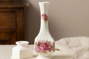 Vintage Denton Bone China England Floral Bud Vase